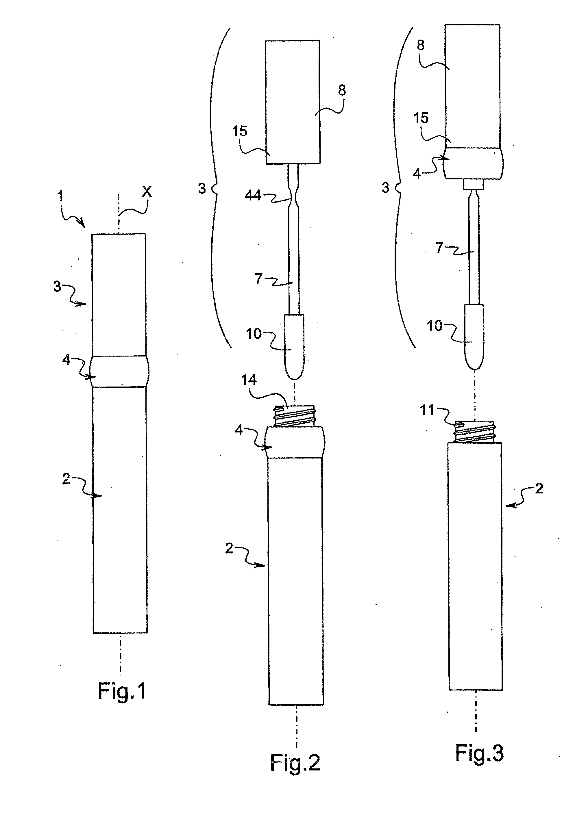 Packaging and application device with adjustable wiping