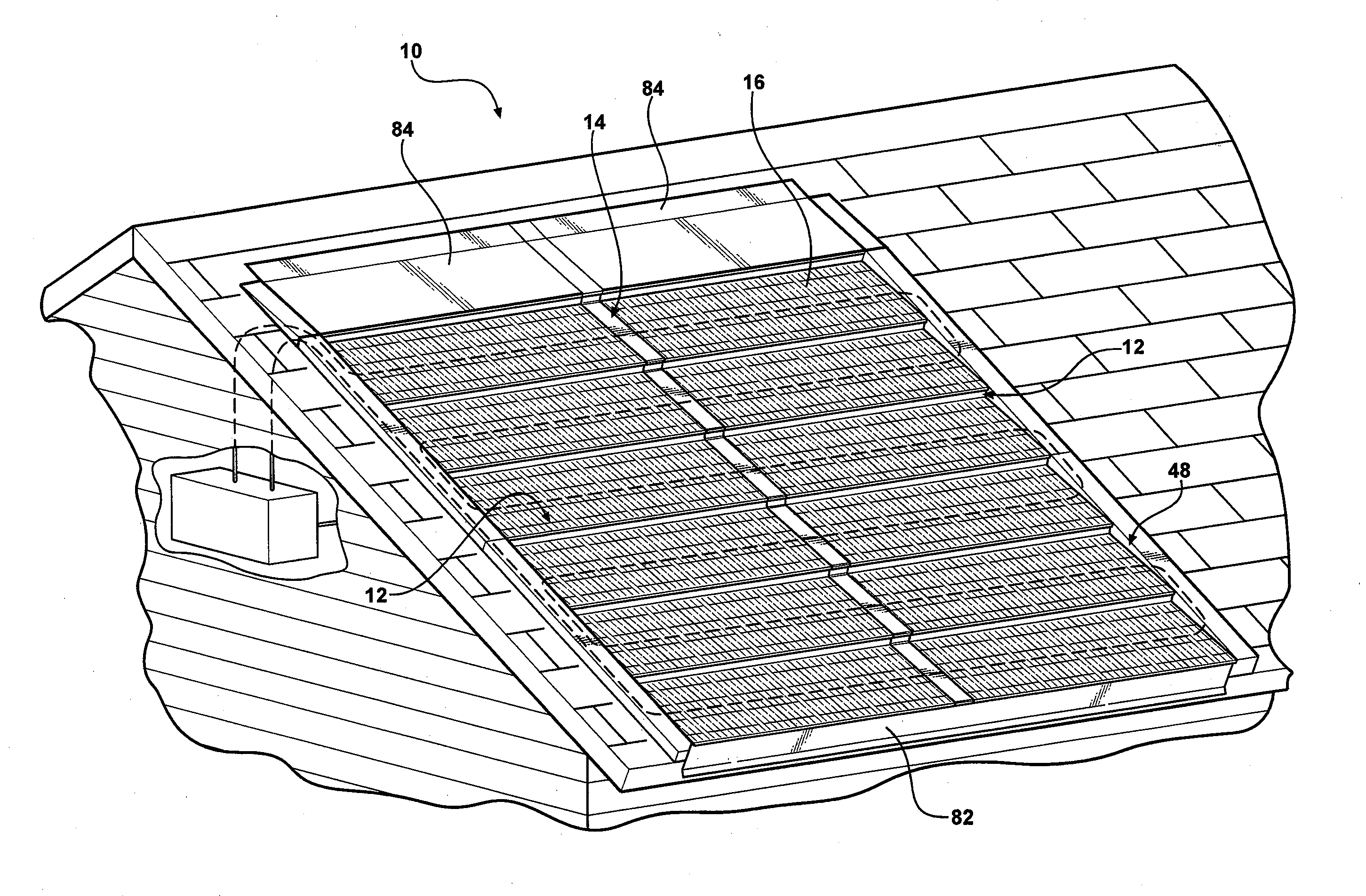 Solar panel roof kit