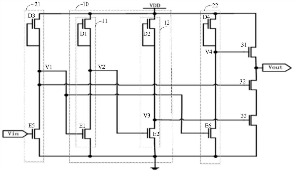 Driving circuit with buffer structure and integrated circuit