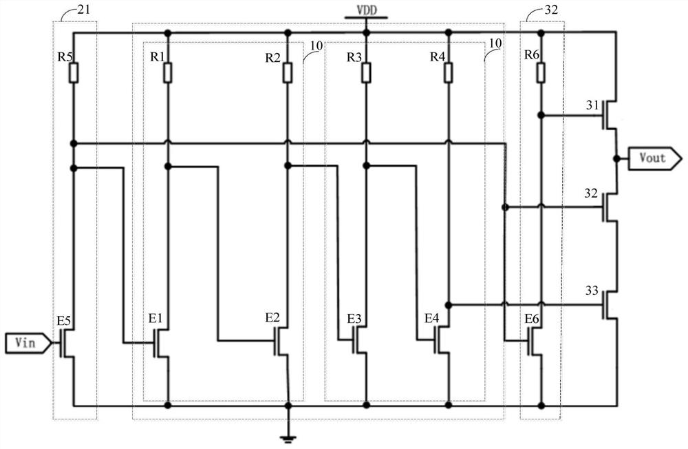 Driving circuit with buffer structure and integrated circuit