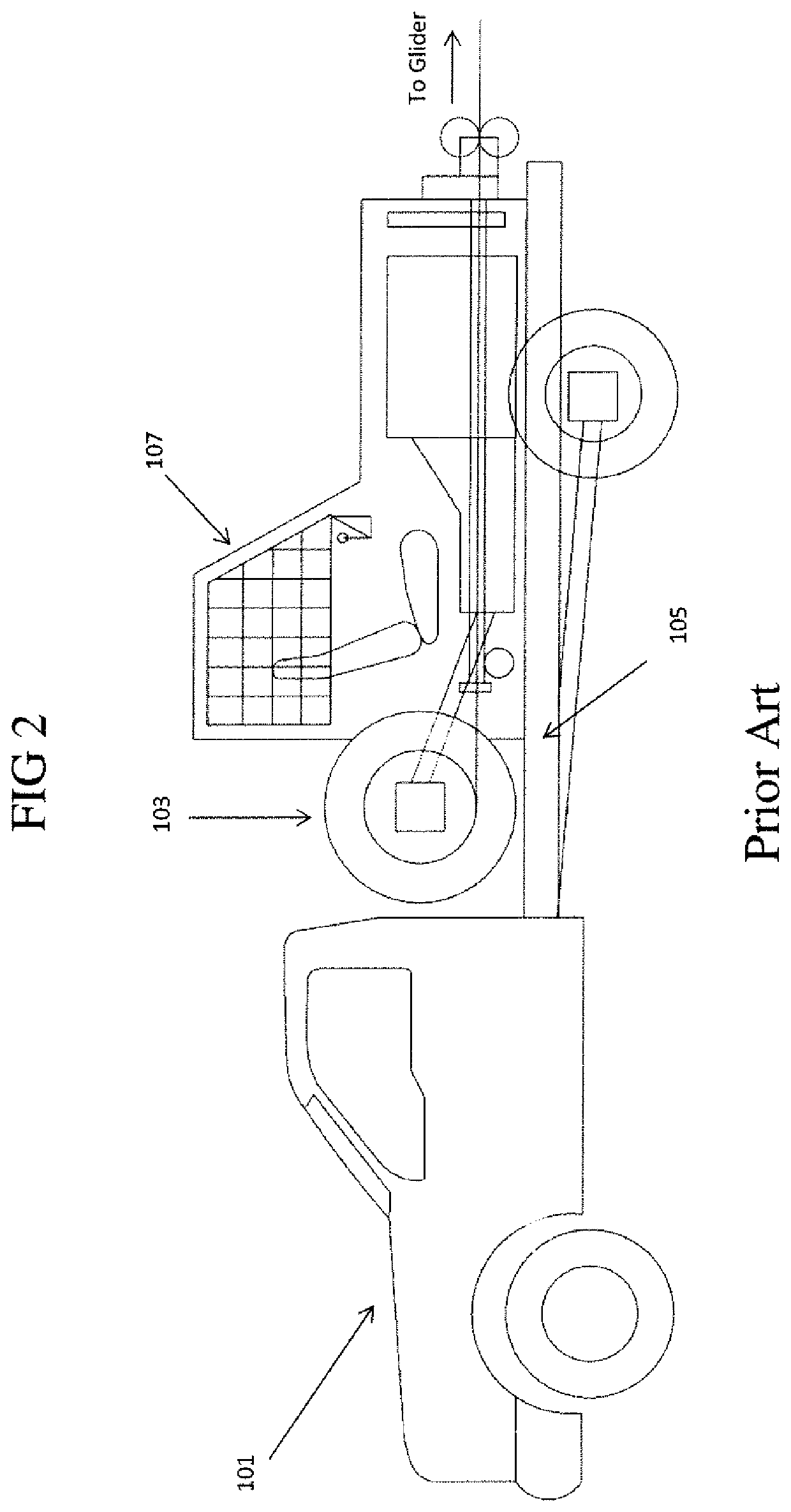 Glider winch/truck combination and method of use