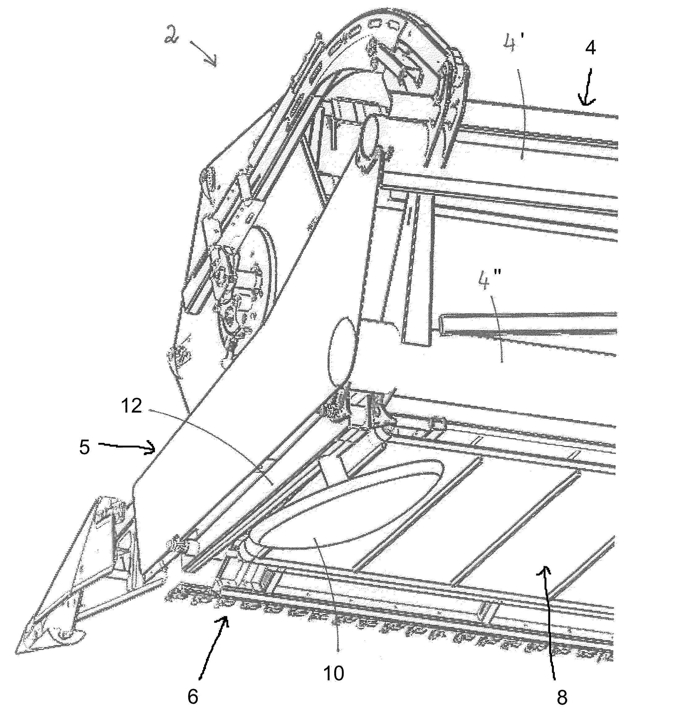 Combine Header with Support Wheels