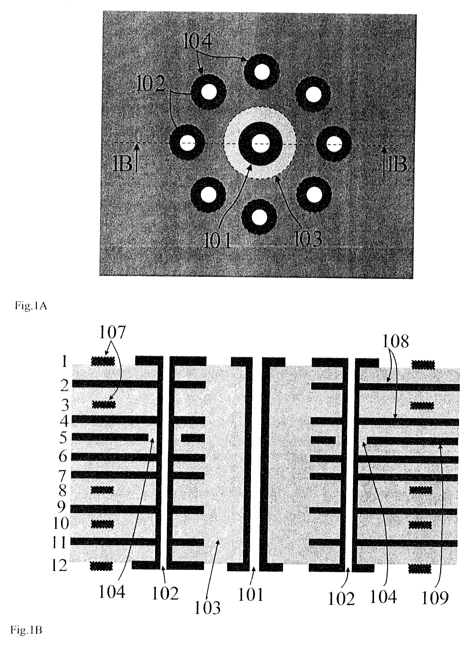 Vertical transitions, printed circuit boards therewith and semiconductor packages with the printed circuit boards and semiconductor chip