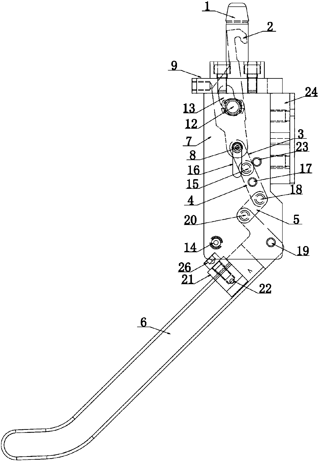 Manual positioning and compressing self-locking mechanism for track trolley