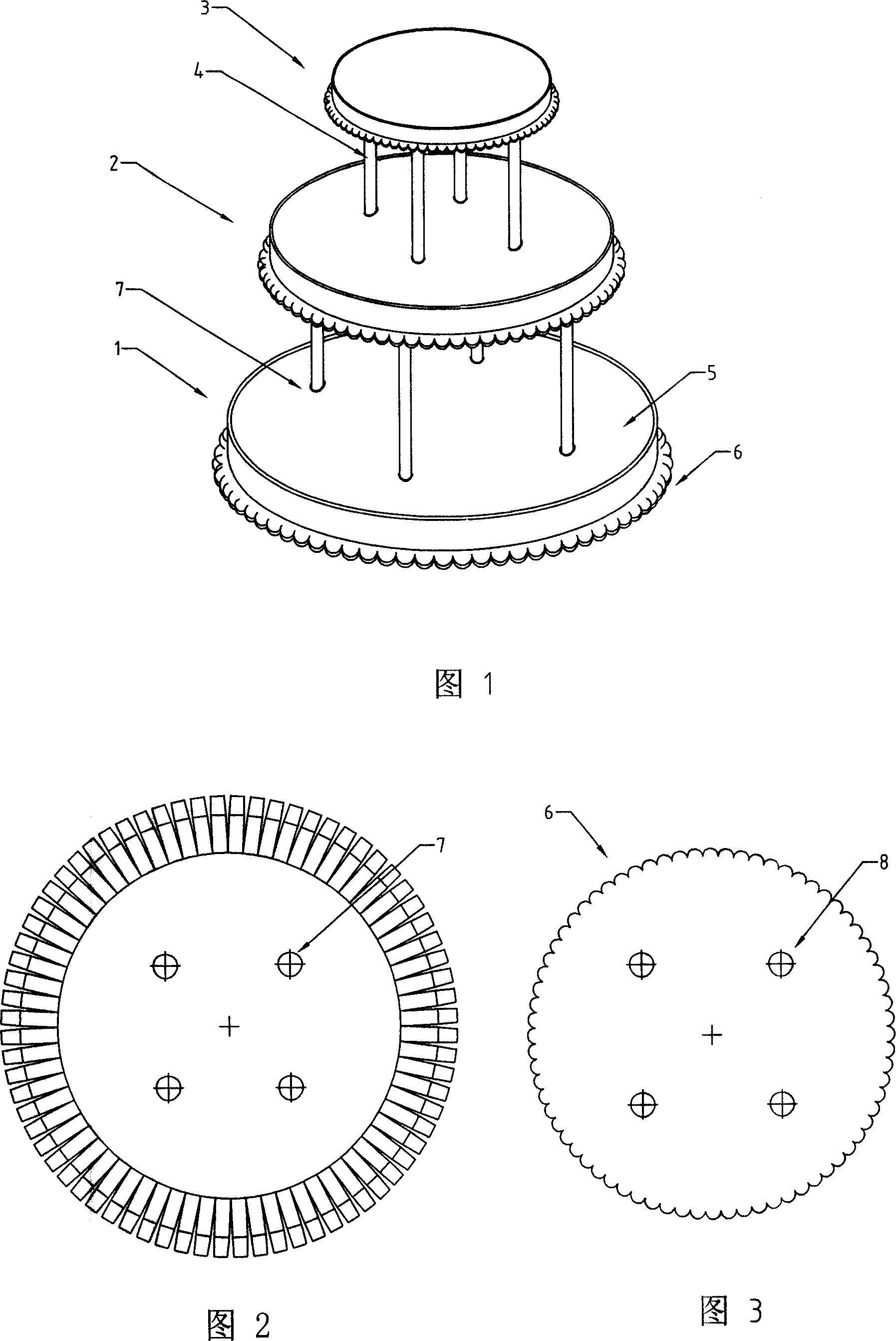 Disposable tower-type cake frame and manufacturing method thereof