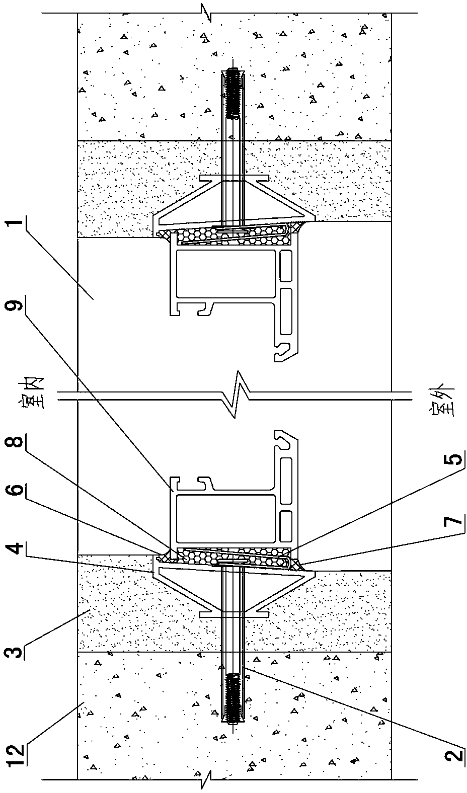 Door and window unit auxiliary frame structure and mounting method of unit door and window