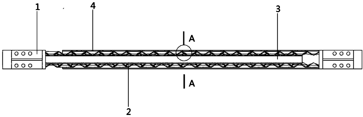 A bushing buckling-inducing brace with variable-length pineapple-shaped inducing units