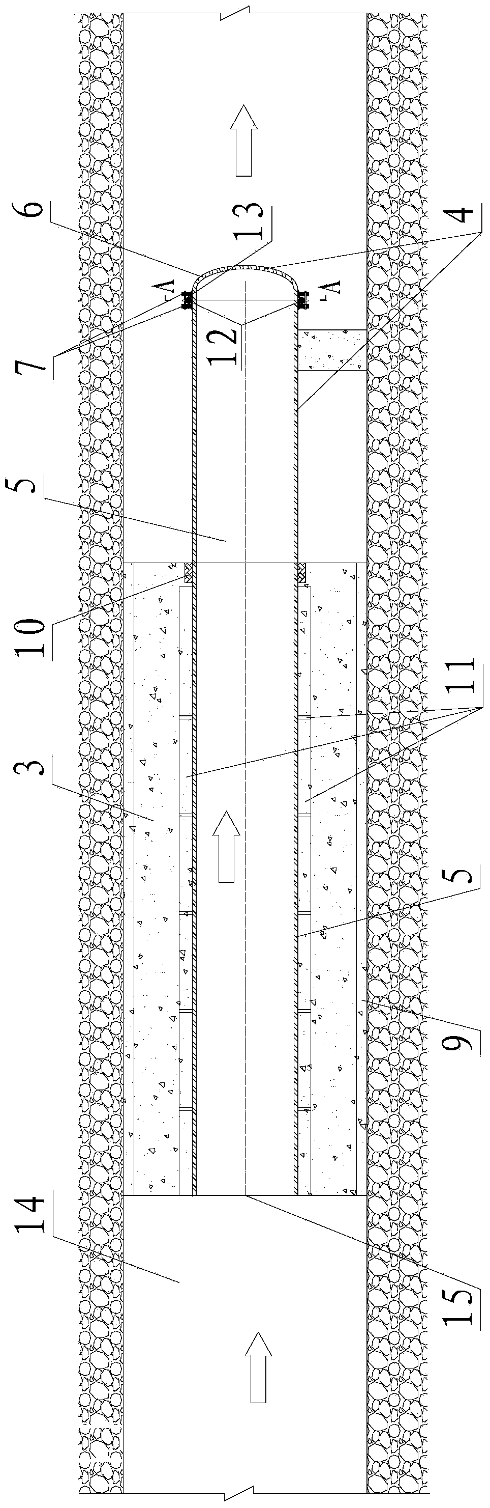Emptying tunnel or special flood discharging tunnel arranging system and opening and closing method thereof