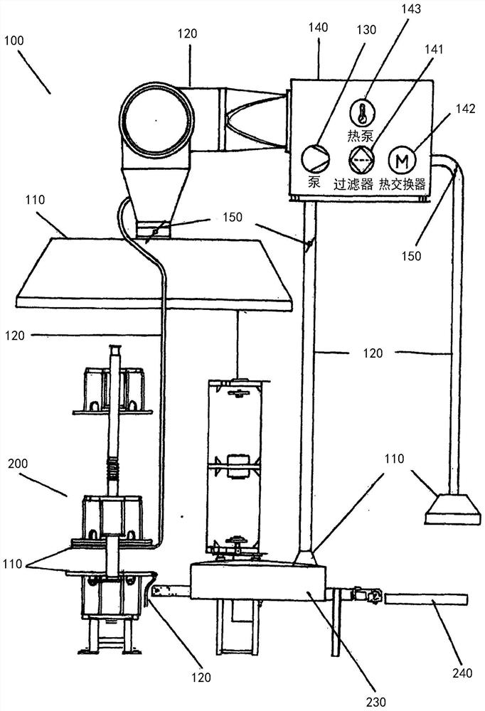 Method and apparatus for air extraction in the area of a heating press