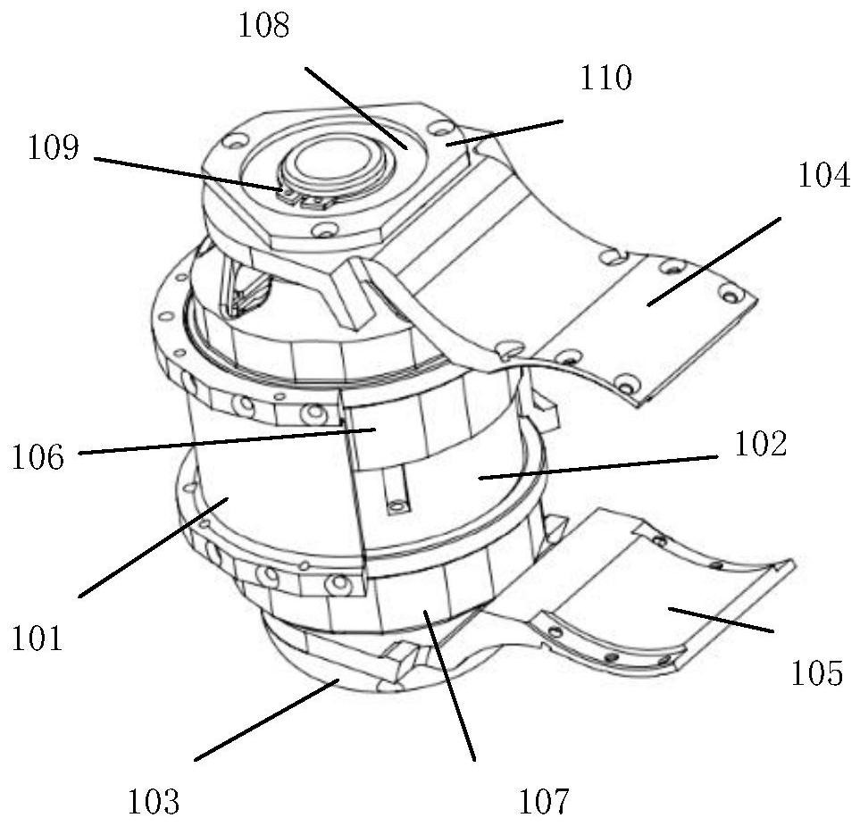 A single-leg device with a dual parallel four-bar transmission mechanism and a six-wheel-legged robot