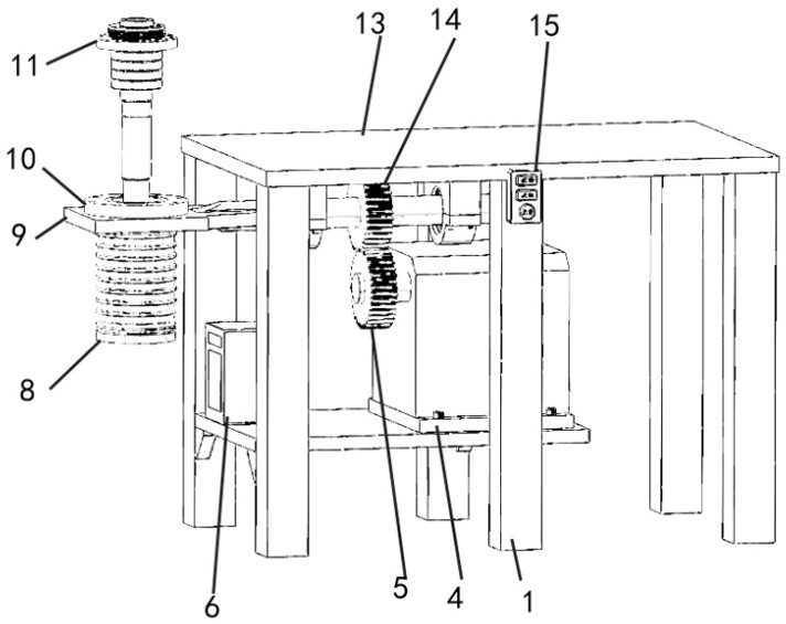 Vertical assembly table structure of permanent magnet synchronous electric spindle