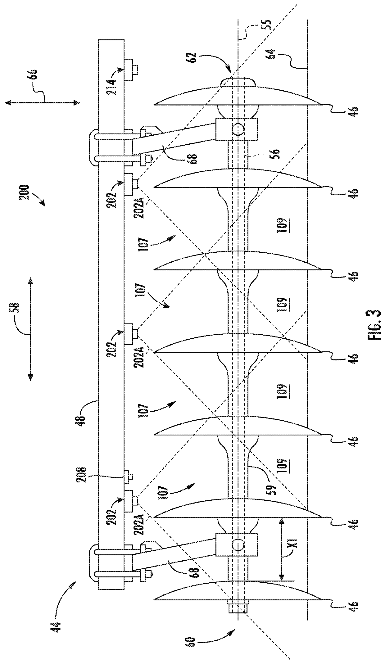 System and method for managing material accumulation relative to ground engaging tools of an agricultural implement