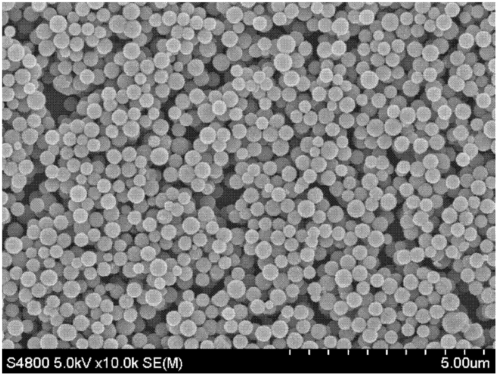 Preparation method for monodisperse vanadium pentoxide hollow microsphere and application thereof