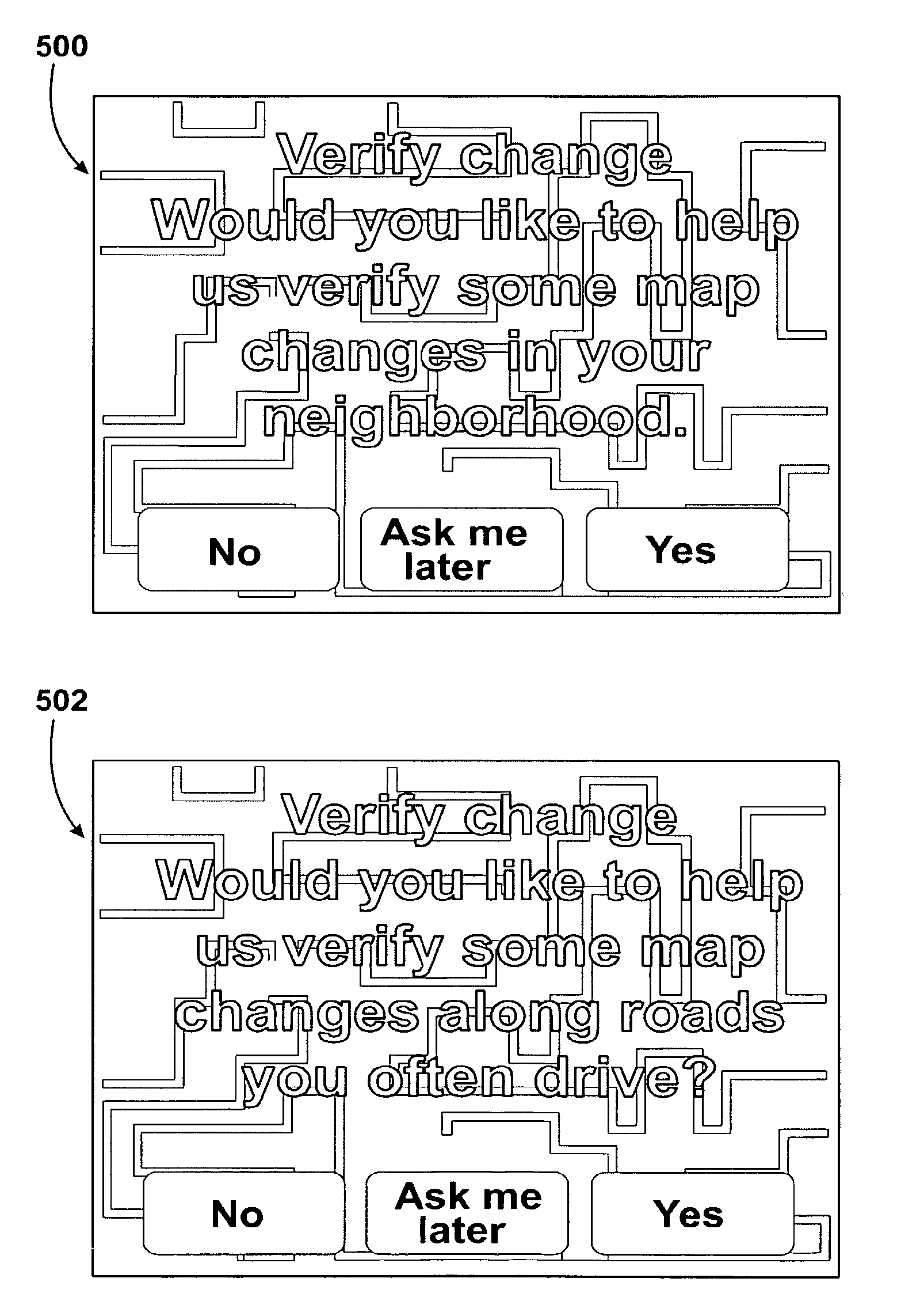 Navigation device and method using map data correction files