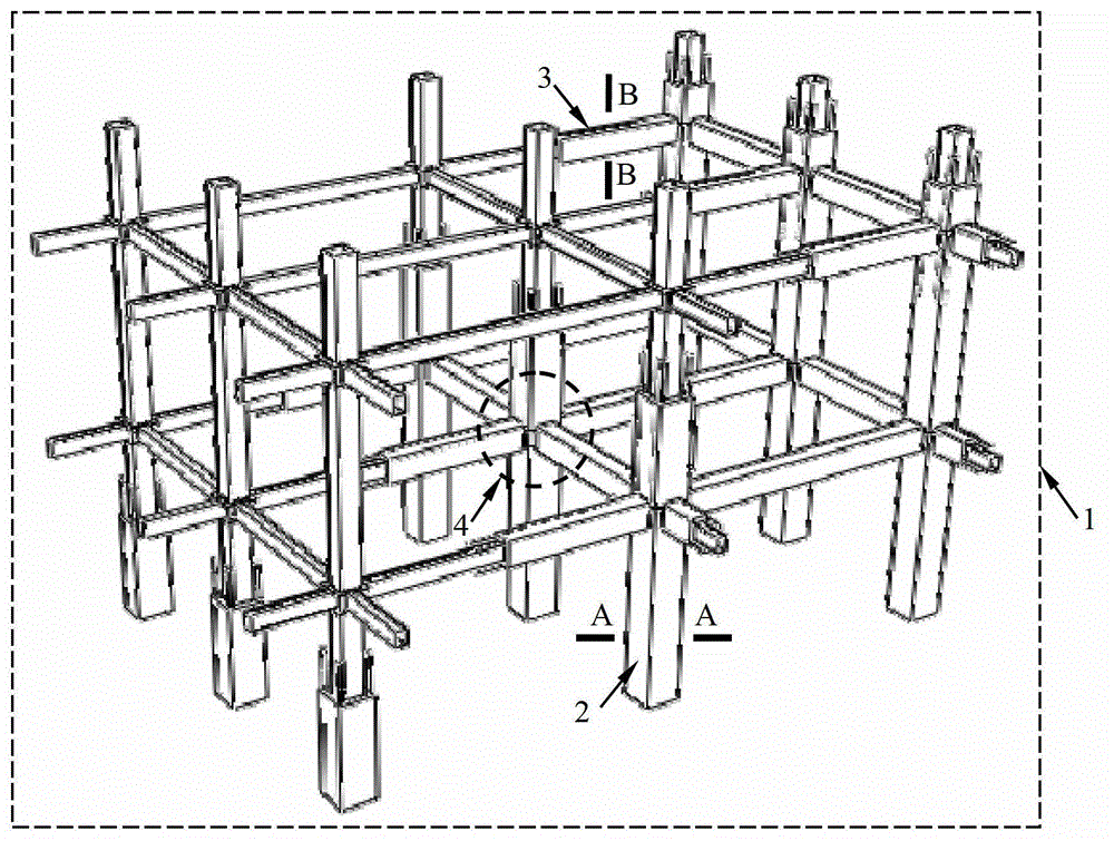 Steel pipe-reinforced concrete laminated framework structural system