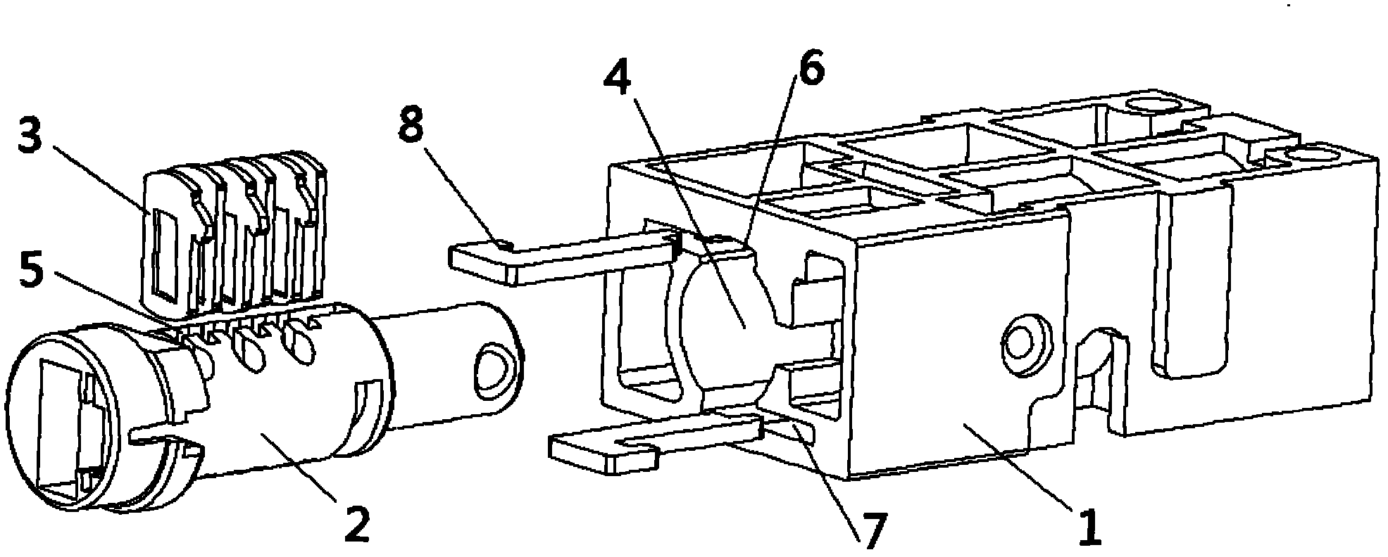 Novel lock body of servo brake steel-plastic structure