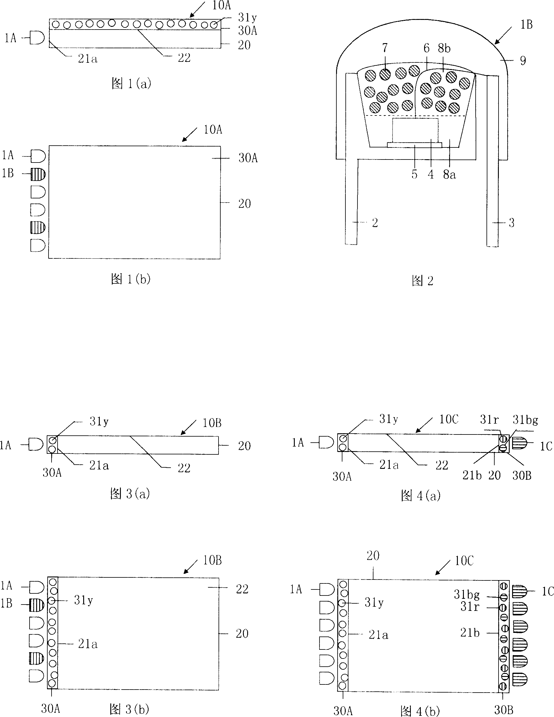 Surface luminescence device and light-storable blue light LED