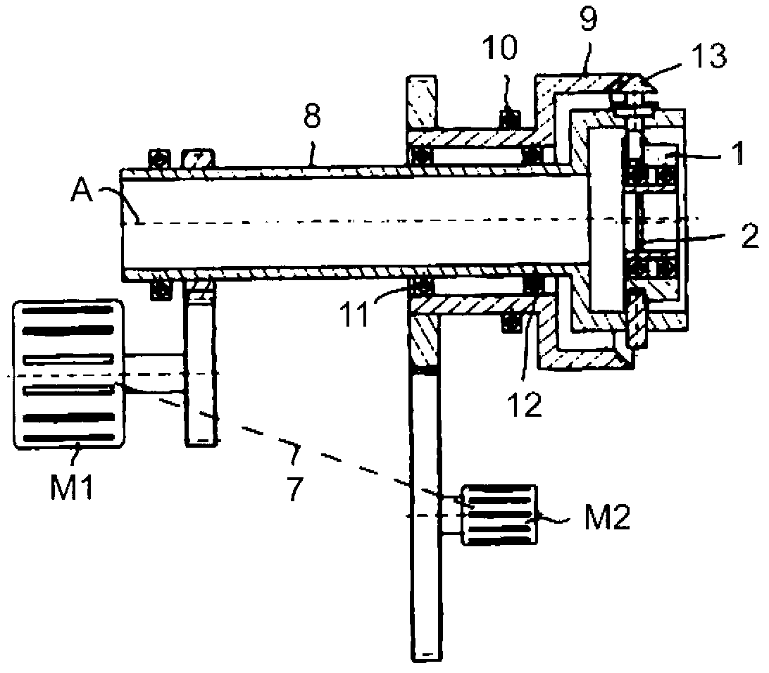 Device for corrugating a metal tube