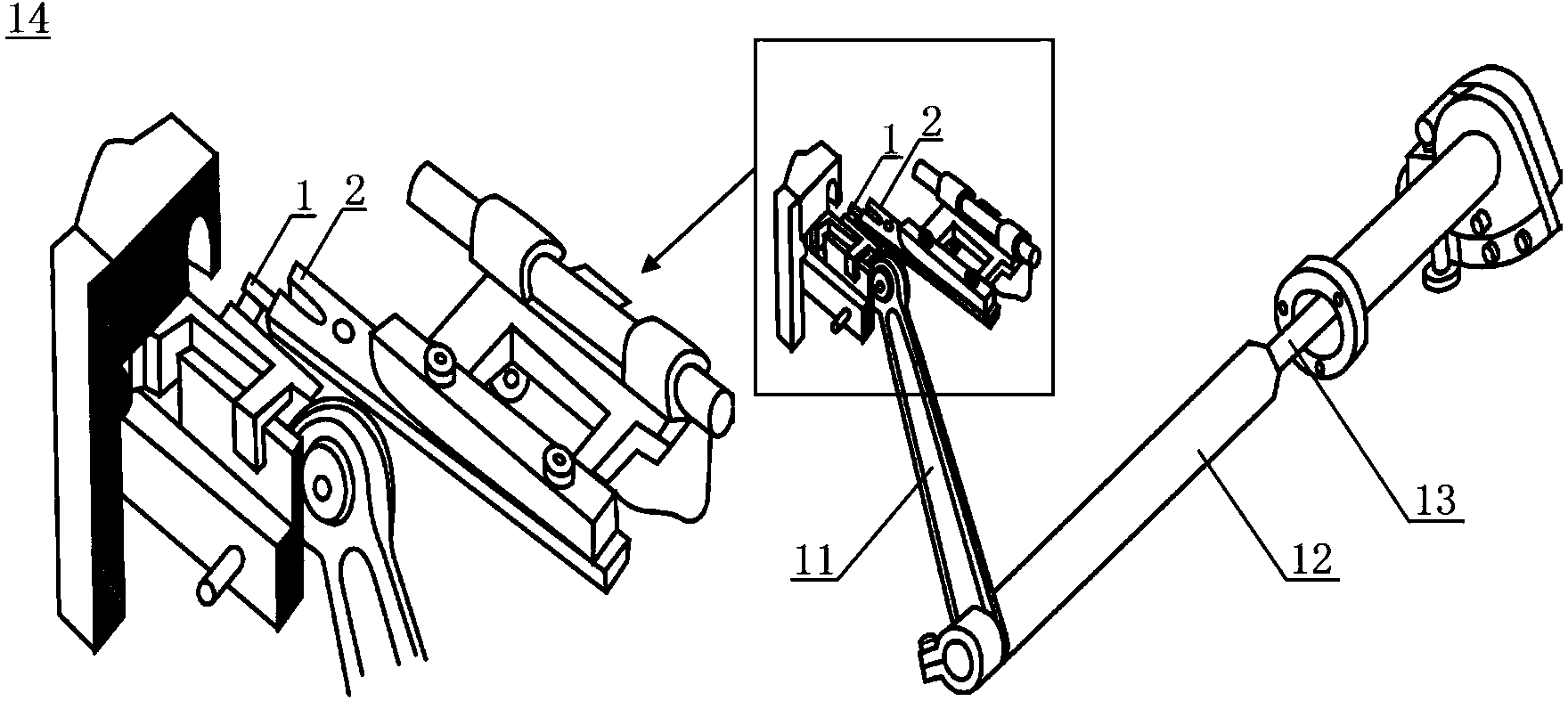 Weft insertion device of latch needle warp knitting machine