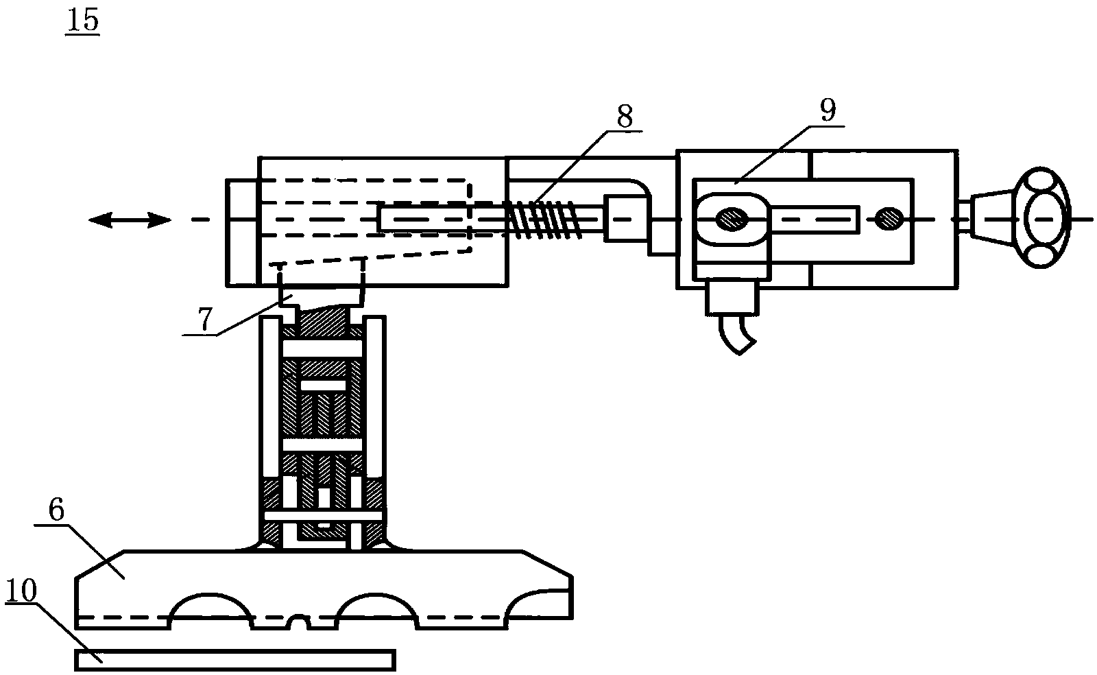 Weft insertion device of latch needle warp knitting machine