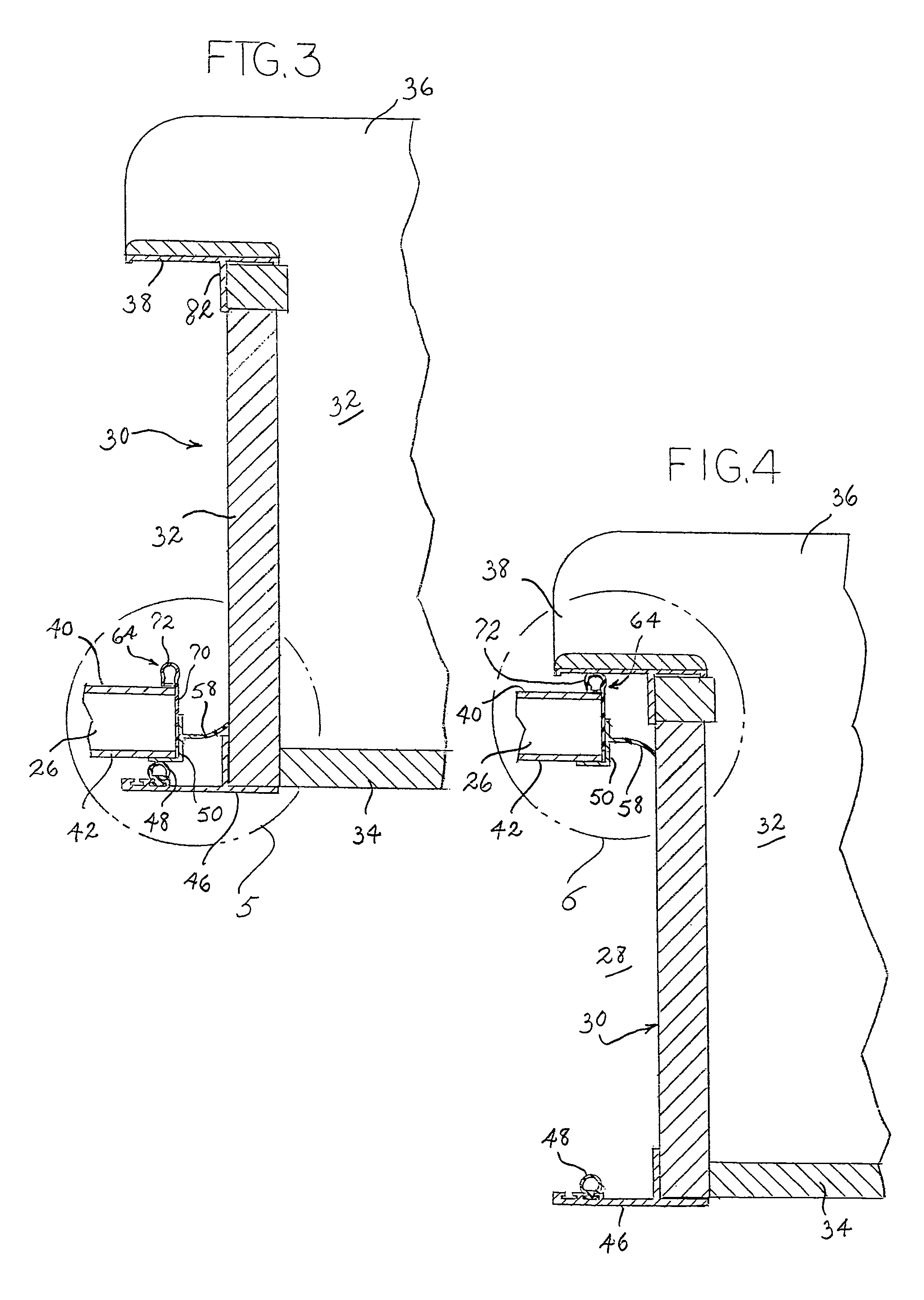 Trim and seal assemblies for vehicle with slide out room and method of manufacture