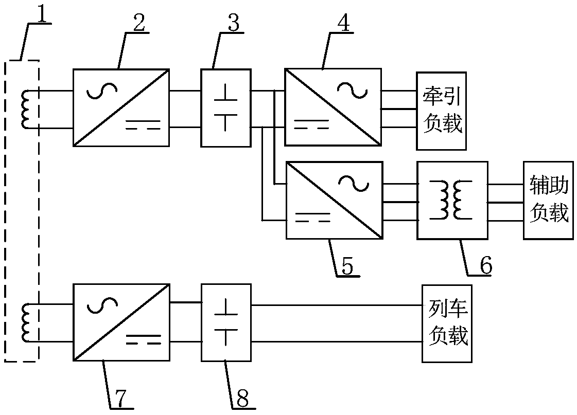 Assisting and train power supply circuit and railway vehicle