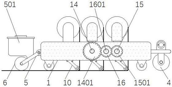 Self-propelled waterproof roll laying device for bridge construction