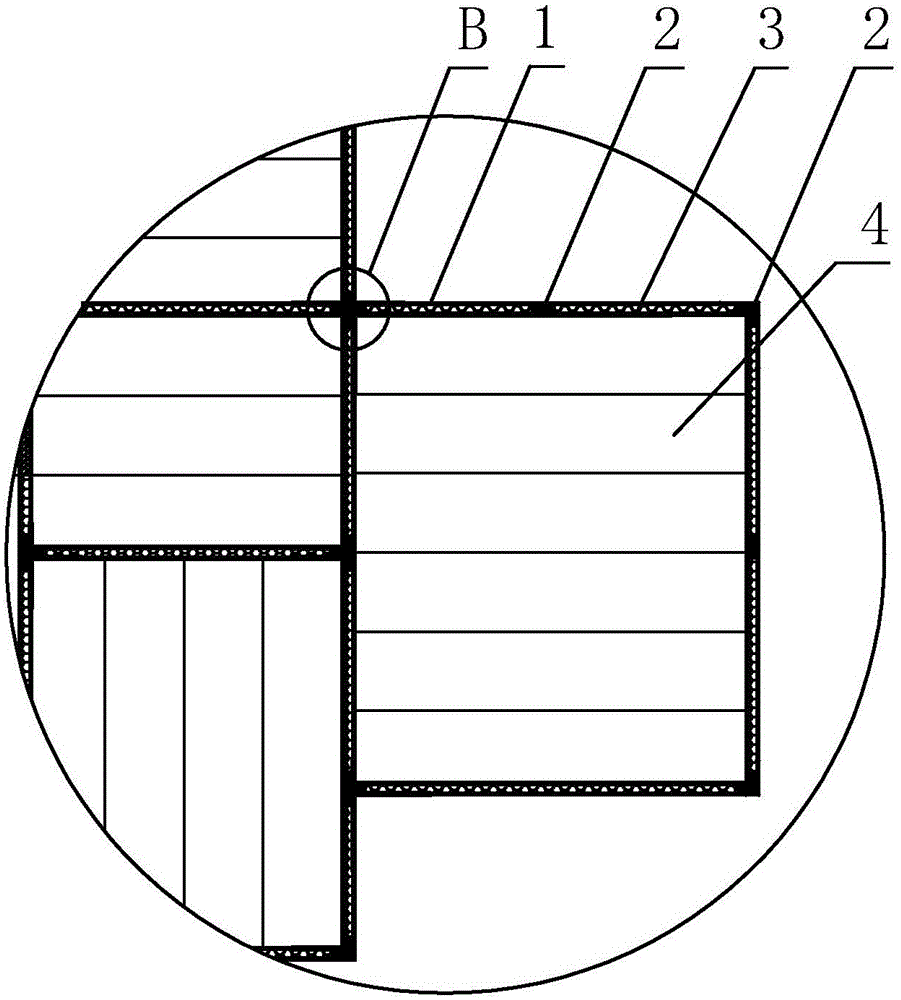 Abnormity beam column steel frame with sandwich board and construction method thereof