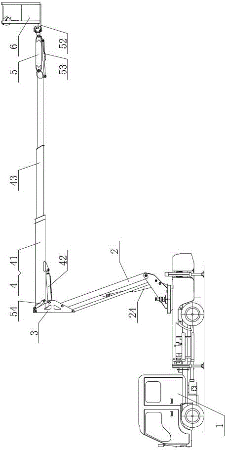 Working platform leveling device of hydraulic aerial cage
