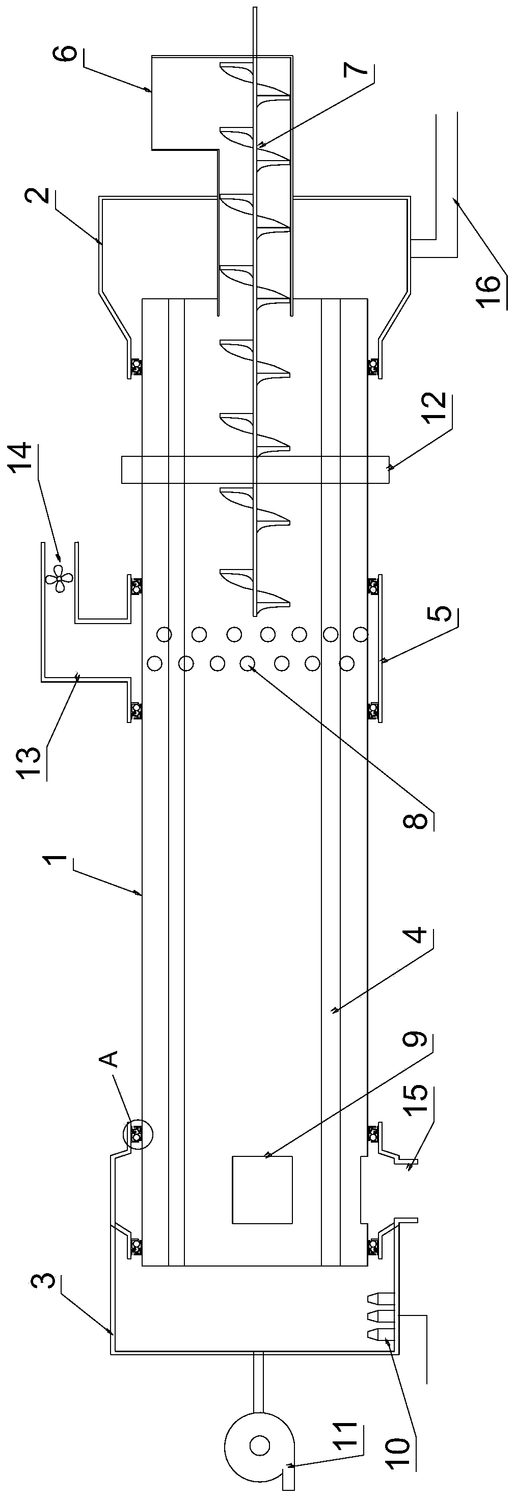 Biomass pyrolysis horizontal converter with bearable sealing structure