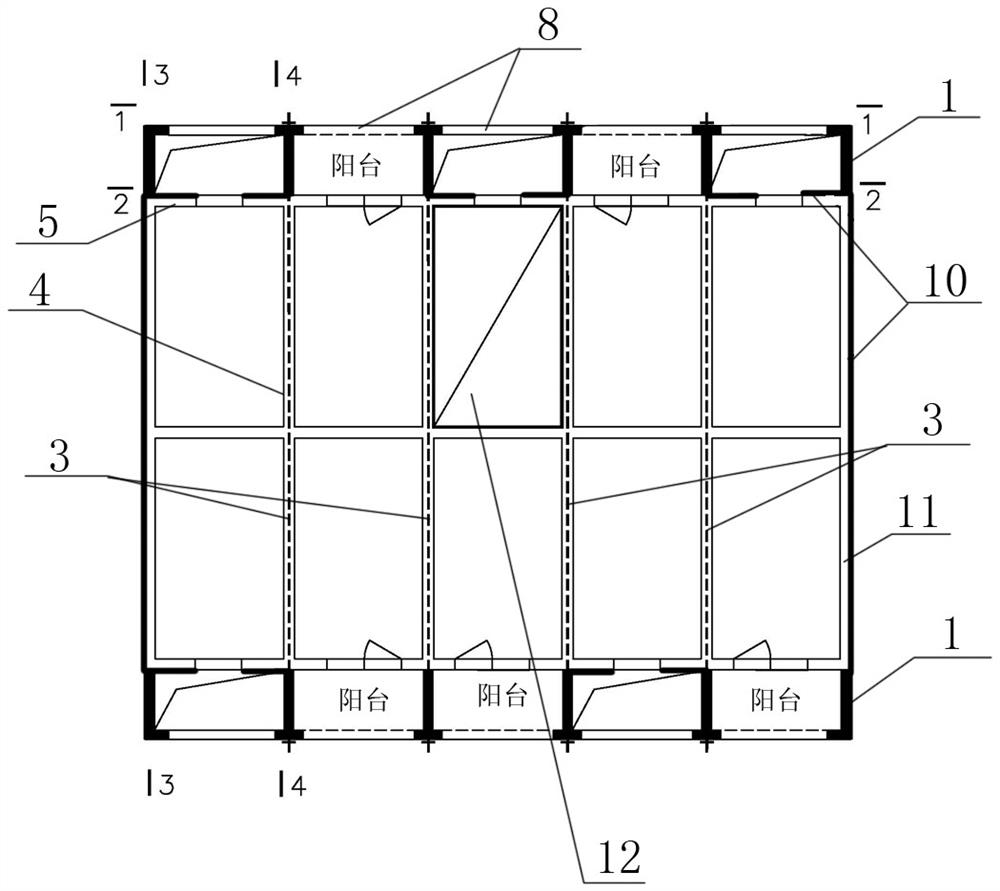 Reinforcing system for reinforcing existing masonry building through outer door type rigid frame and construction method