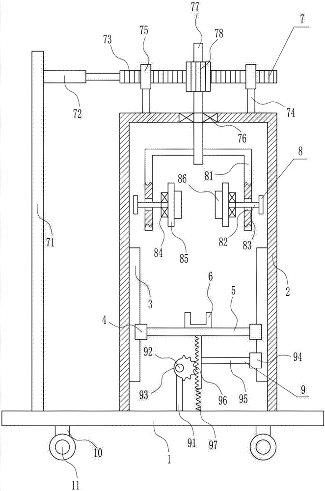 Reinforcing steel bar rust removing device for building