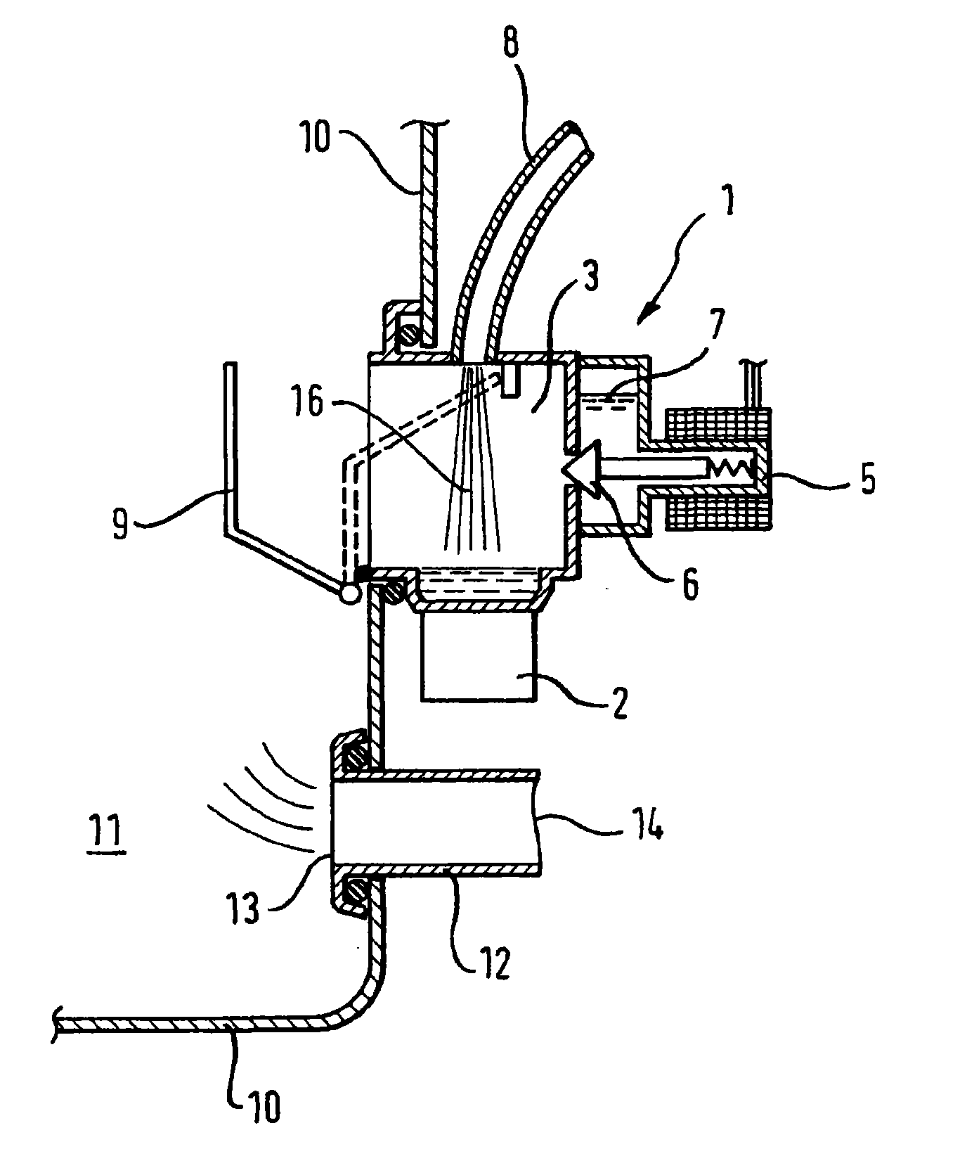 Dish washer having a system for atomizing dishwashing liquid and method for the operation thereof