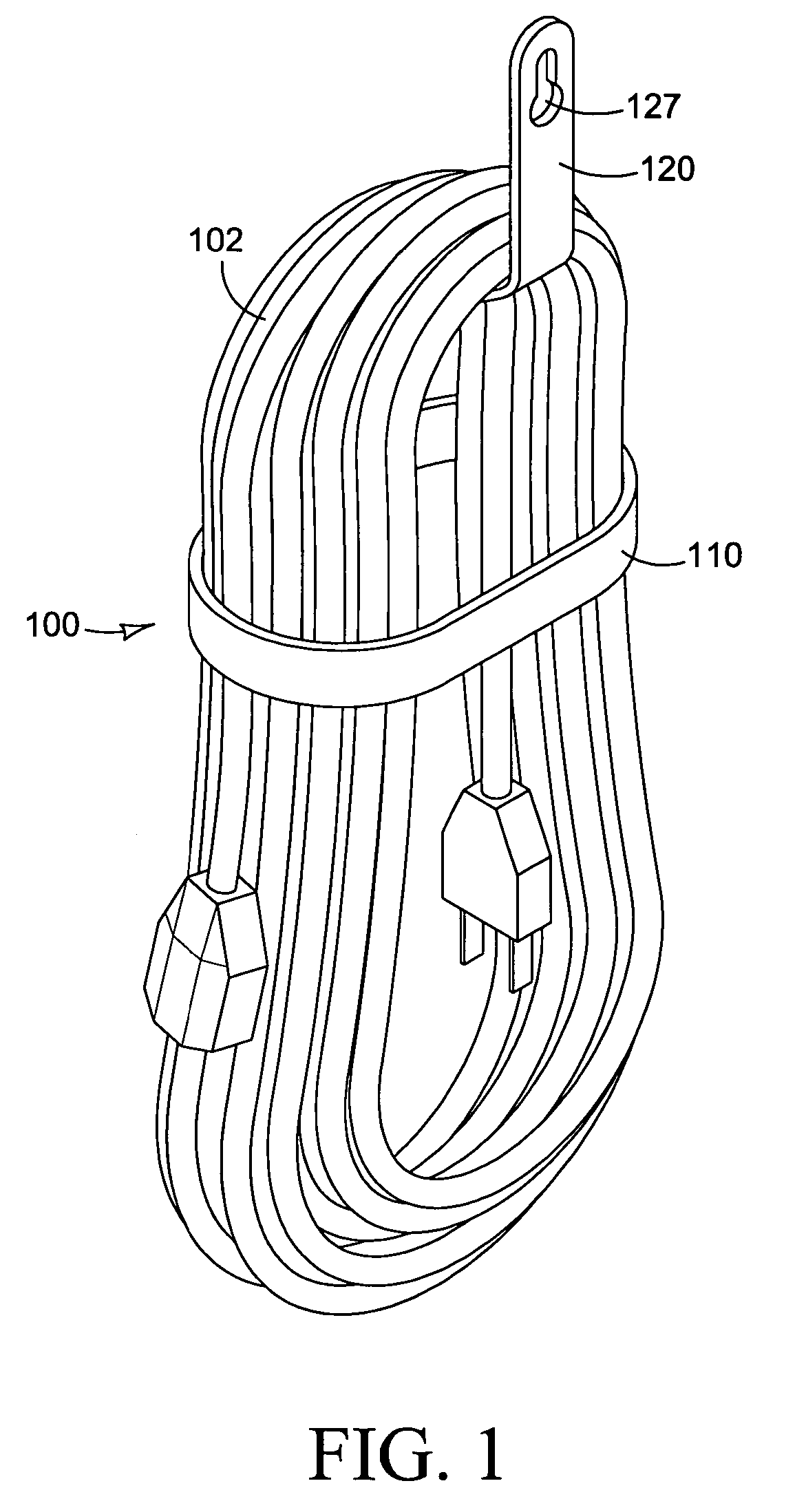 Cord holder with integral locking mechanism