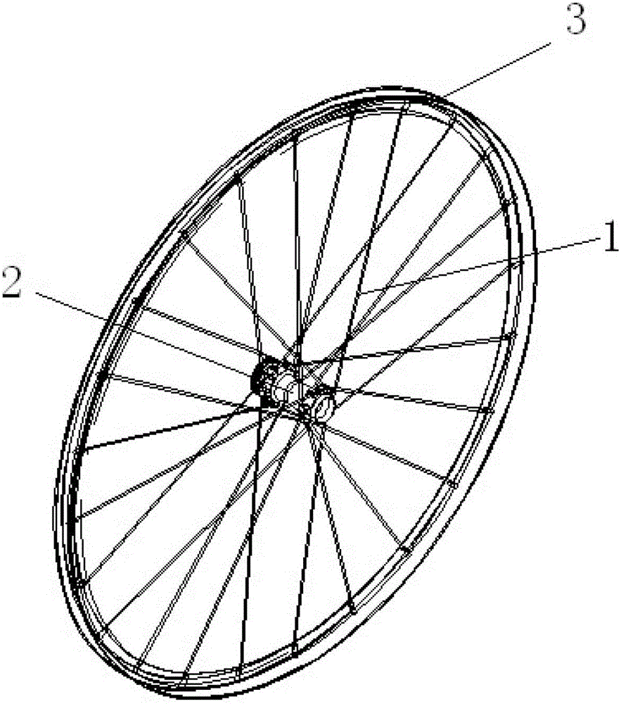 Connection structure between wheel hub and steel wire