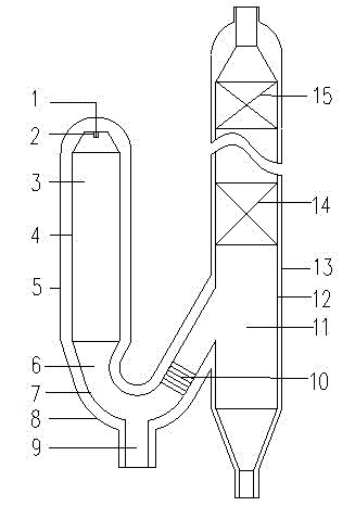 Total heat recovery type synthesis gas cooler with residue chamber