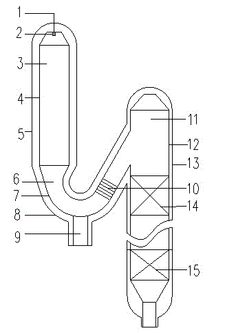 Total heat recovery type synthesis gas cooler with residue chamber