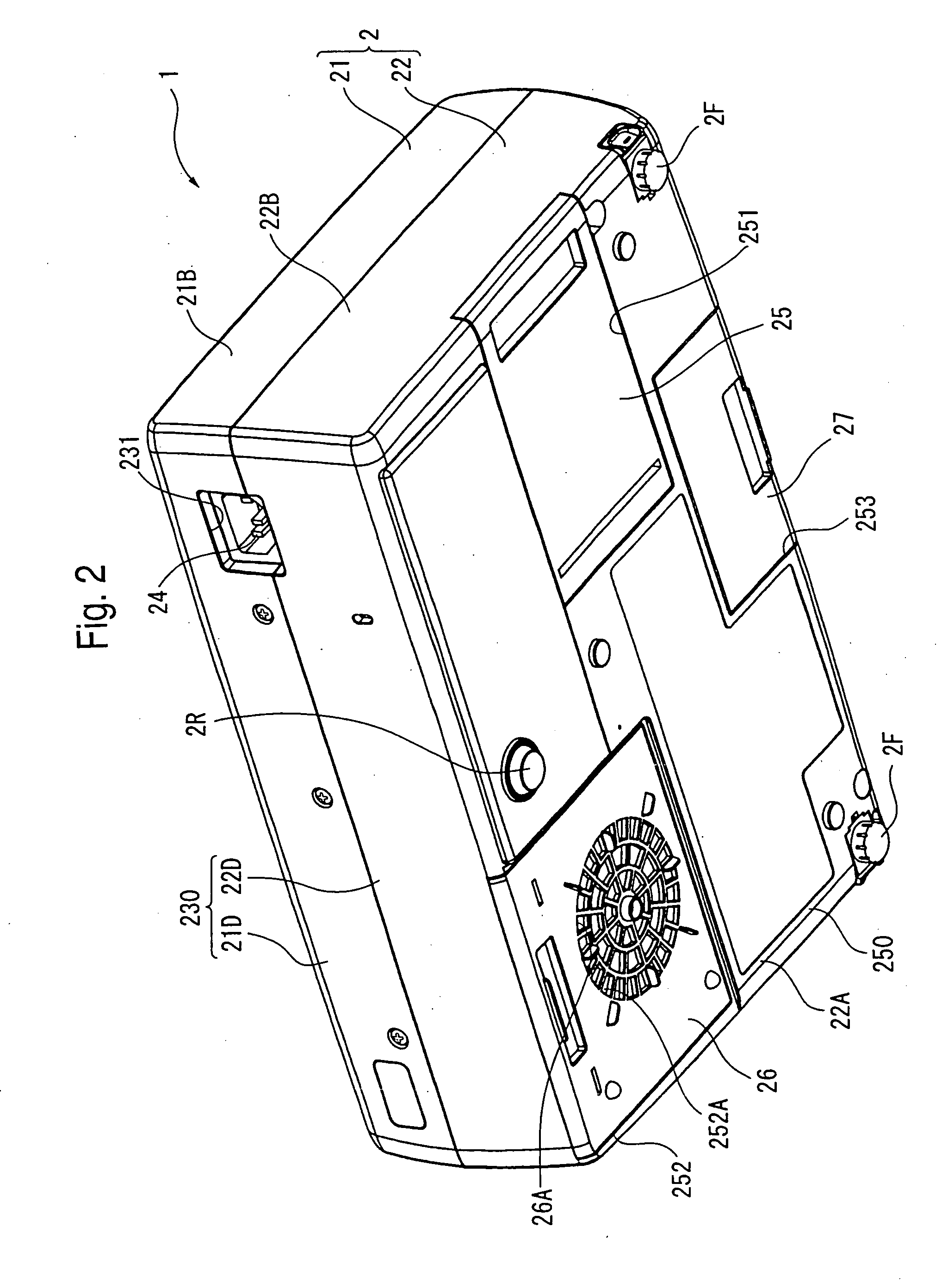 Axial-flow fan and projector provided with the same
