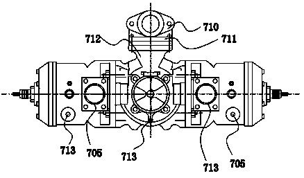 Silencer and cooling system integrating double-cylinder two-stroke water-cooled engine