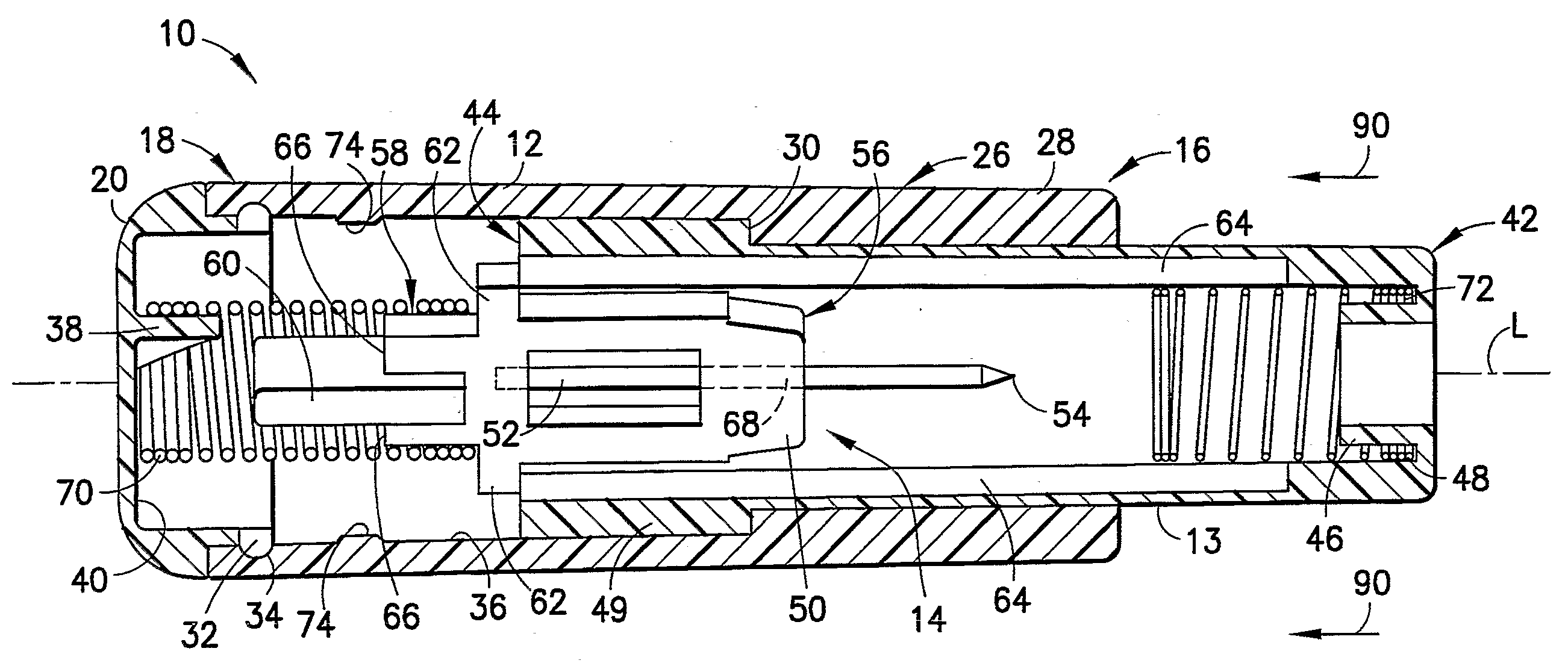 Rotary-actuated medical puncturing device