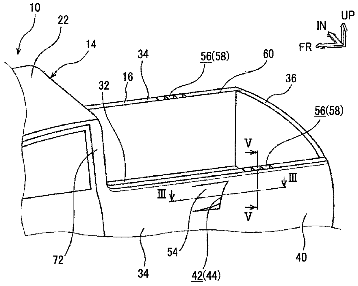 Vehicle side structure of pickup truck