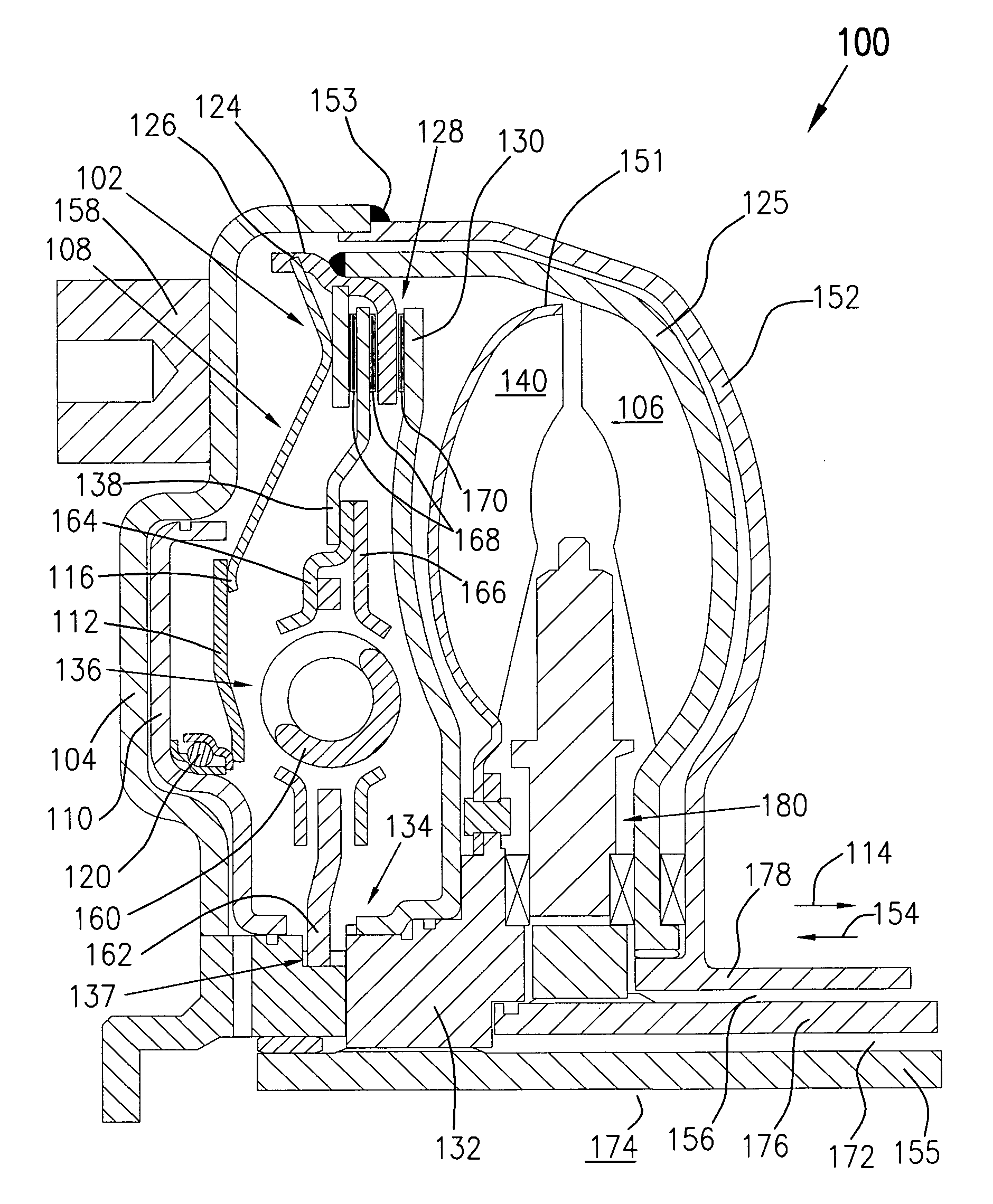 Multi function torque converter with lever spring and method for controlling hydraulic pressure and flow