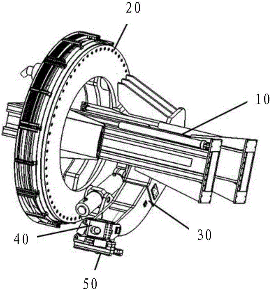 Telescopic single mechanical arm duct piece splicing machine for rectangular shield