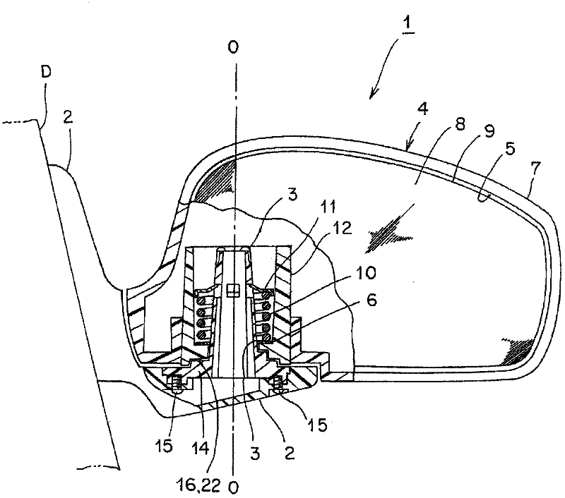 Vehicle outside mirror device