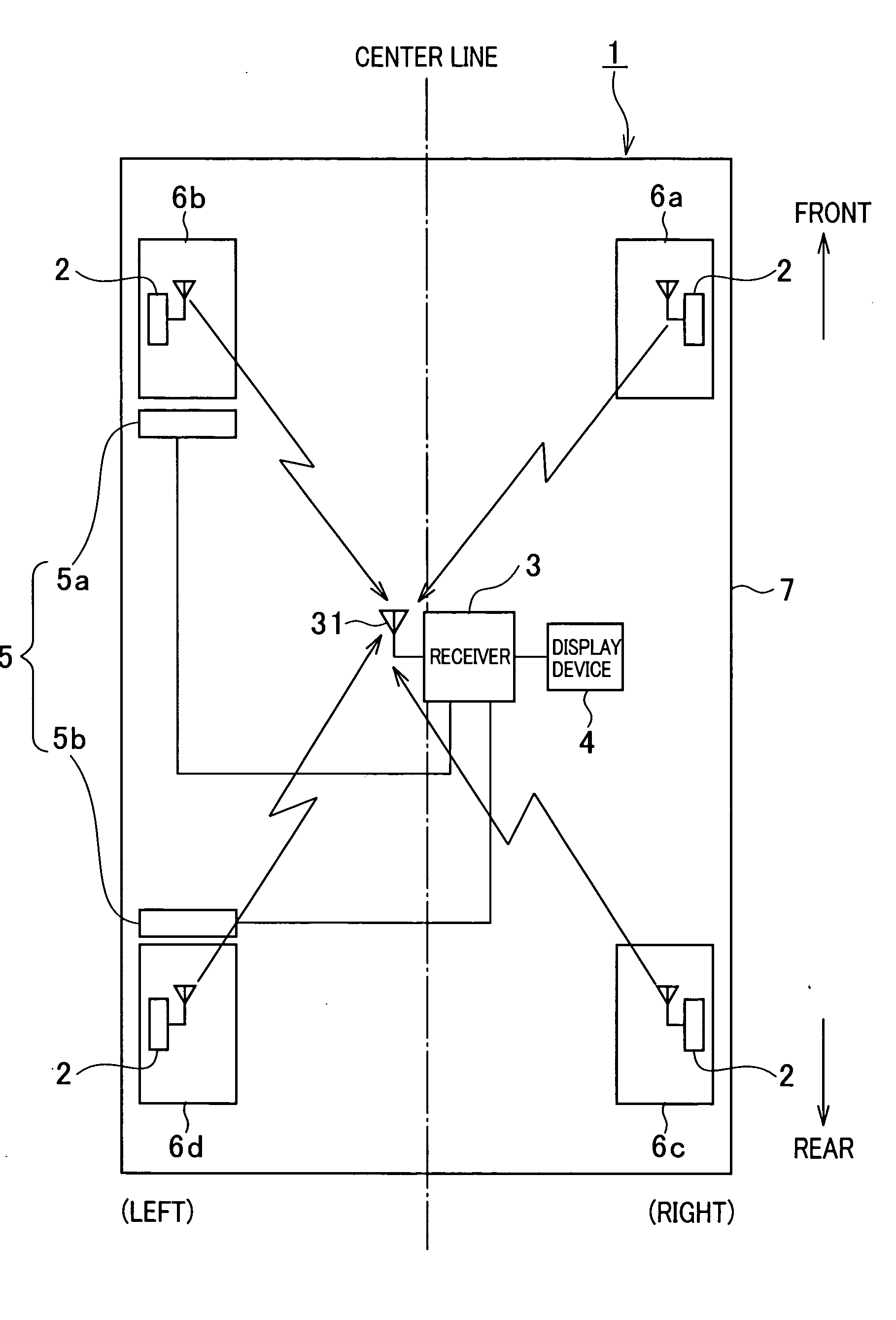 Apparatus for detecting positions of wheels of vehicle and apparatus for detecting tire inflation pressure using the same