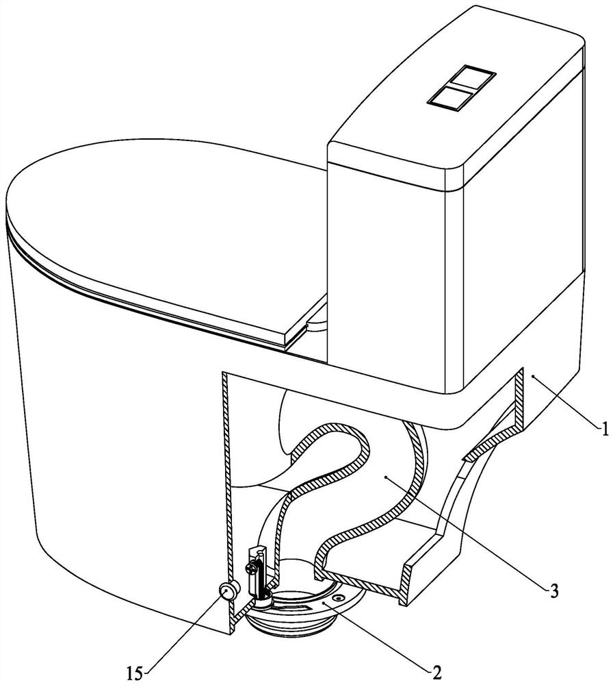 A built-in installed and fixed toilet and its installation and fixing method