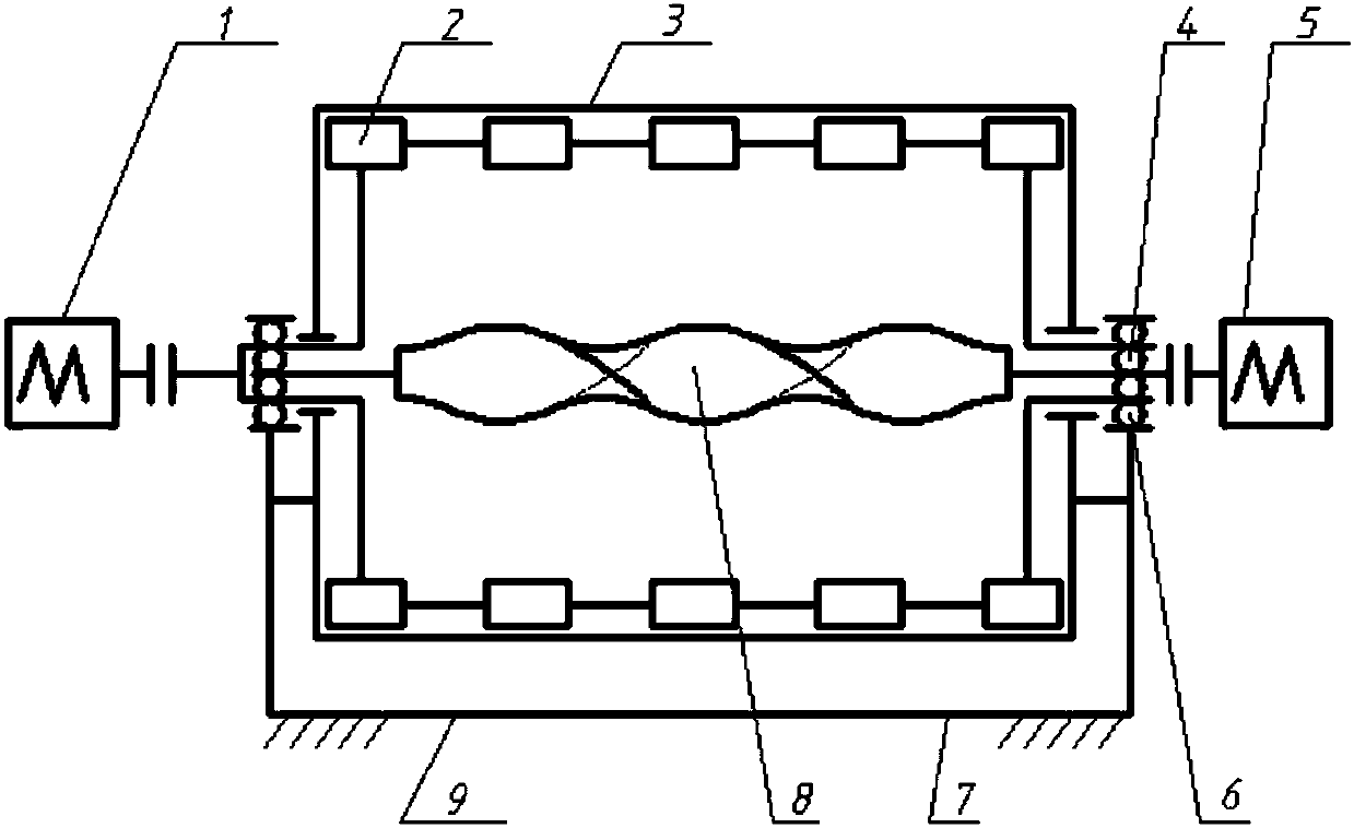 Horizontal type vibratory stirring machine with spiral vibration exciter