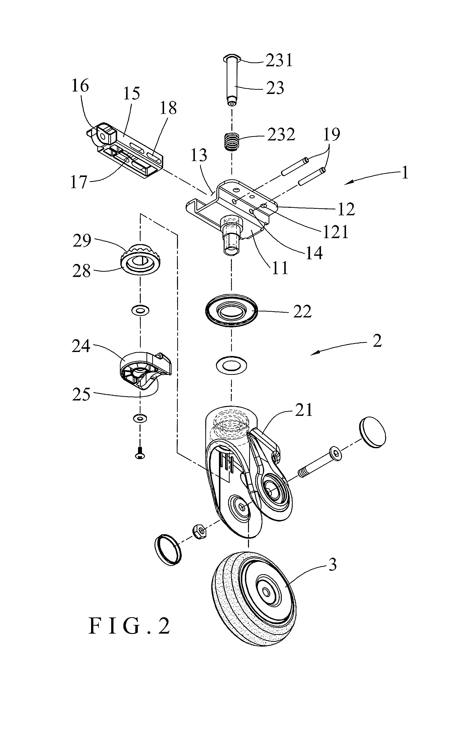 Combination castor brake system whose castor assemblies are braked and positioned simultaneously