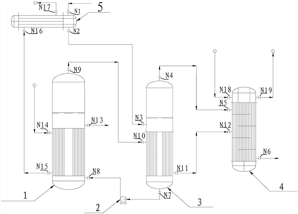 Double-effect evaporation method for crude toluene mixed solution and device using double-effect evaporation method