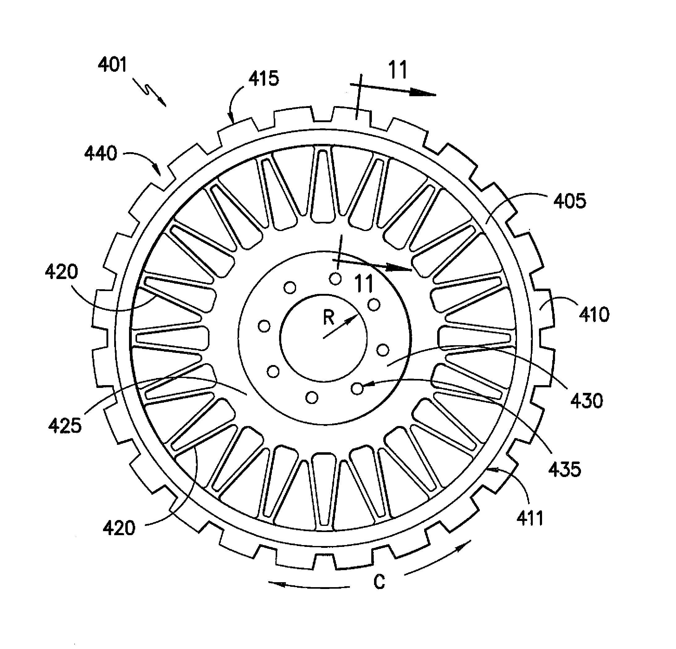 Structurally supported non-pneumatic wheel with reinforcements and method of manufacture